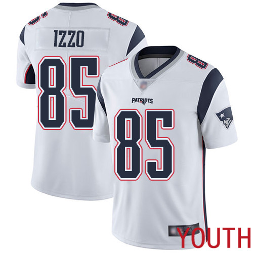 New England Patriots Football #85 Vapor Untouchable Limited White Youth Ryan Izzo Road NFL Jersey->youth nfl jersey->Youth Jersey